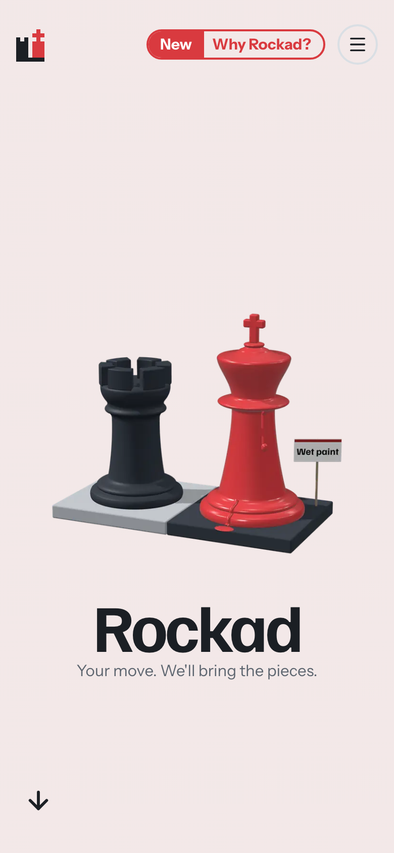 Rockads startsida i mobilen