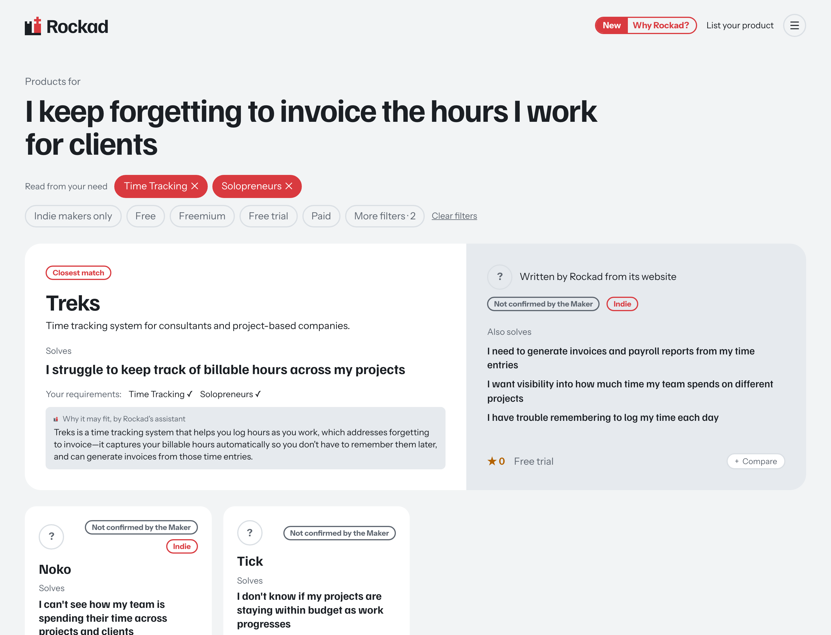 Sökresultat för behovet I keep forgetting to invoice the hours I work for clients, med filtren Time Tracking och Solopreneurs utlästa ur texten